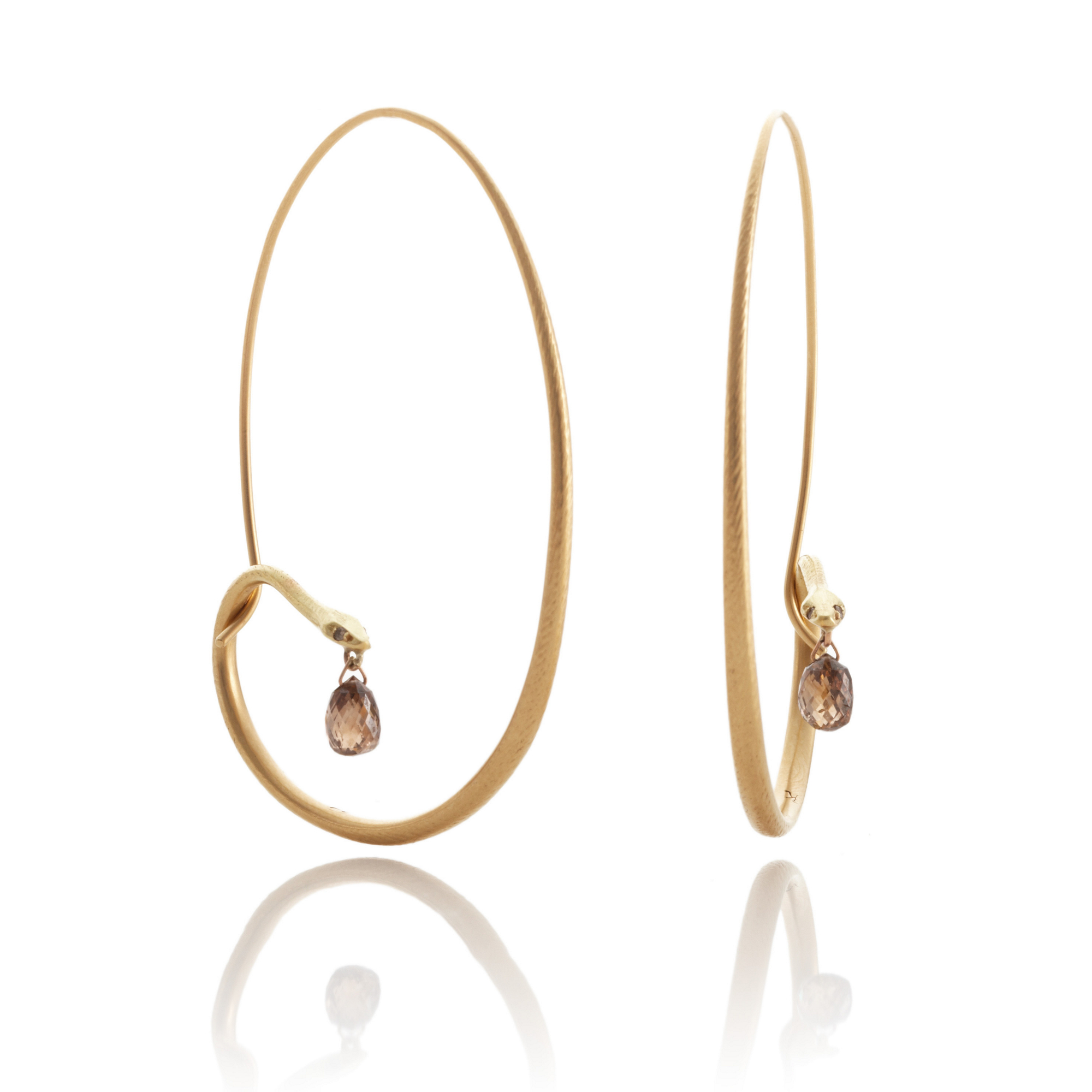 Gabriella Kiss Large Gold & Diamond Snake Hoop Earrings Gump's