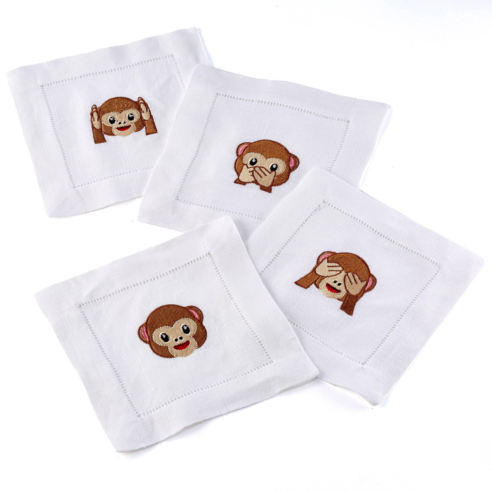 'Monkey' Emoji Cocktail Napkins, Set of 4 Gump's