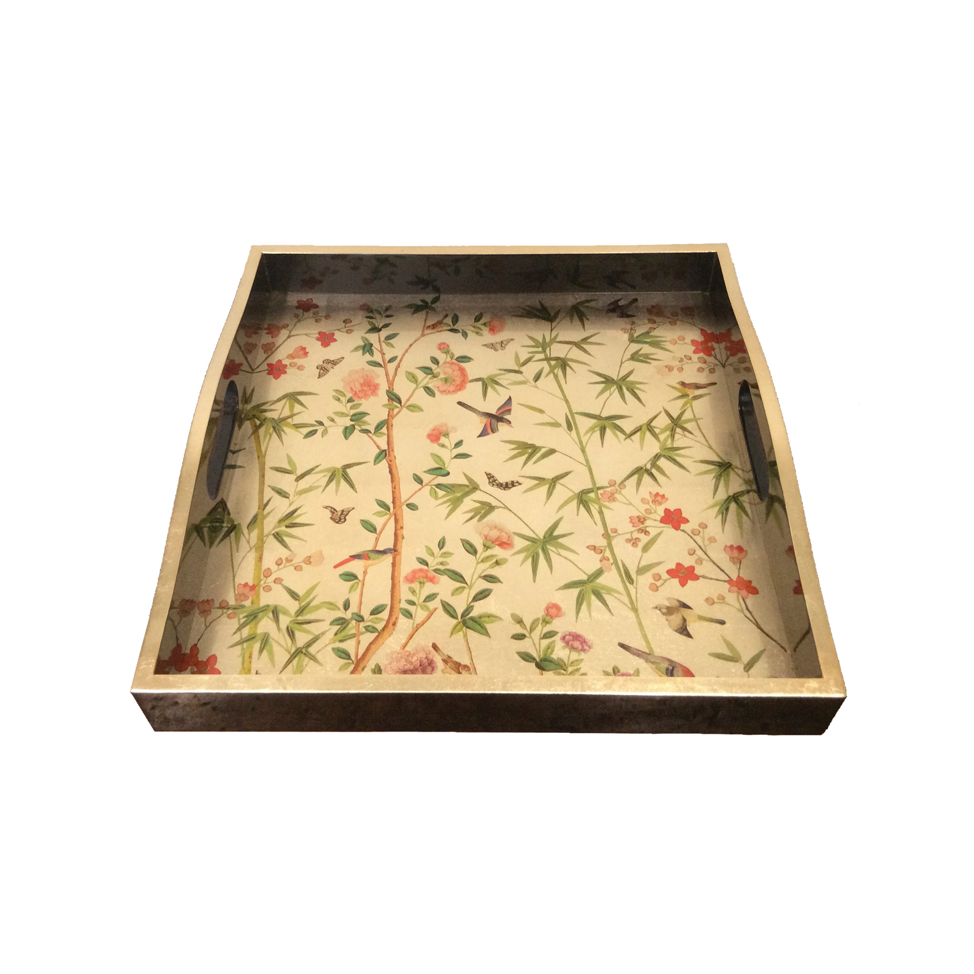 Caspari Wallpaper Square Tray, Gold Gump's