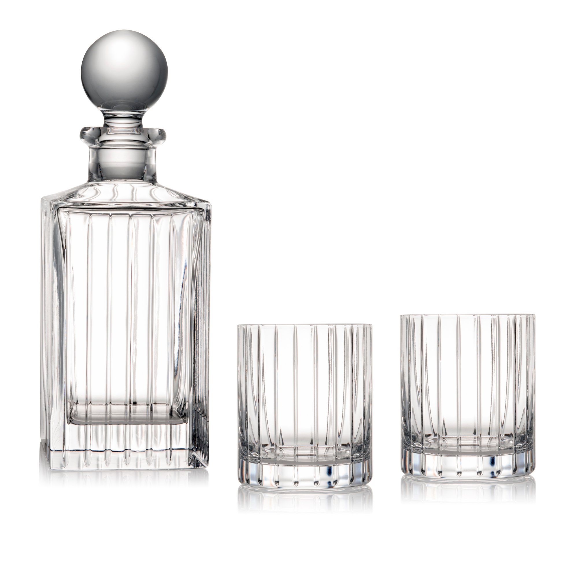 Rogaska Avenue Decanter & 2 Double OldFashioned Glasses Set Gump's