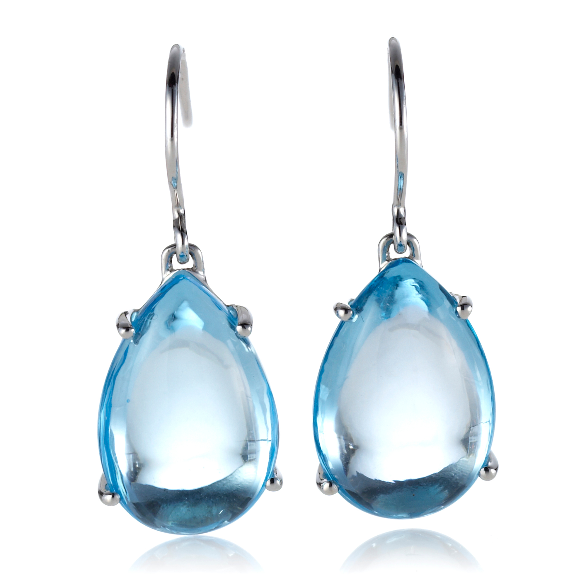 Gump's Large Sky Blue Topaz Teardrop Cabochon Earrings Gump's
