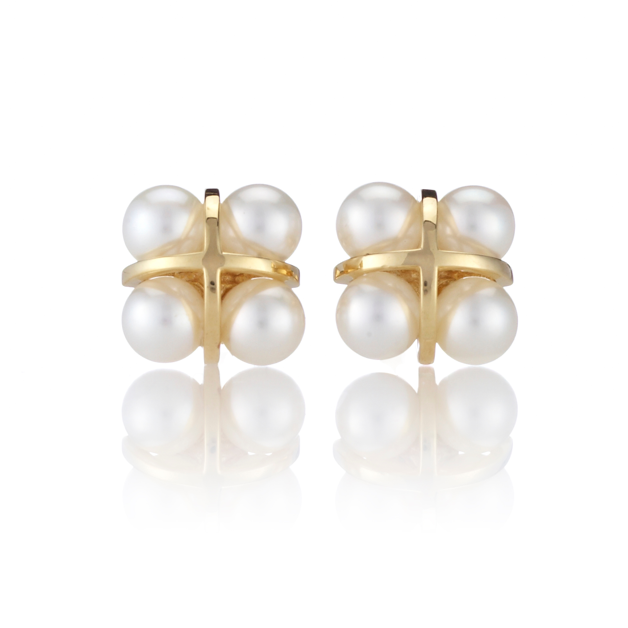Four Pearl Square Stud Earrings Gump's