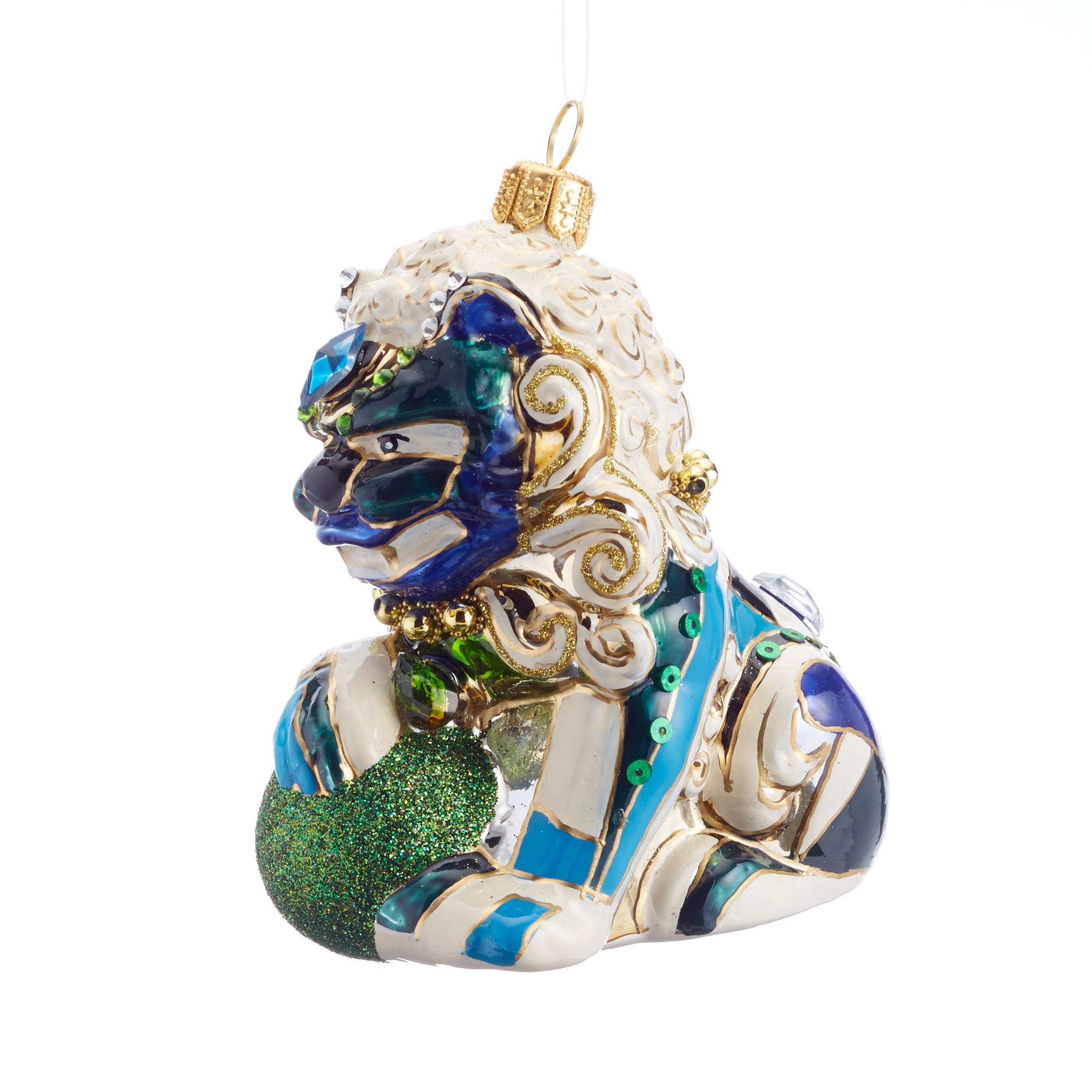 Foo Dog Blue Christmas Ornament Gump's