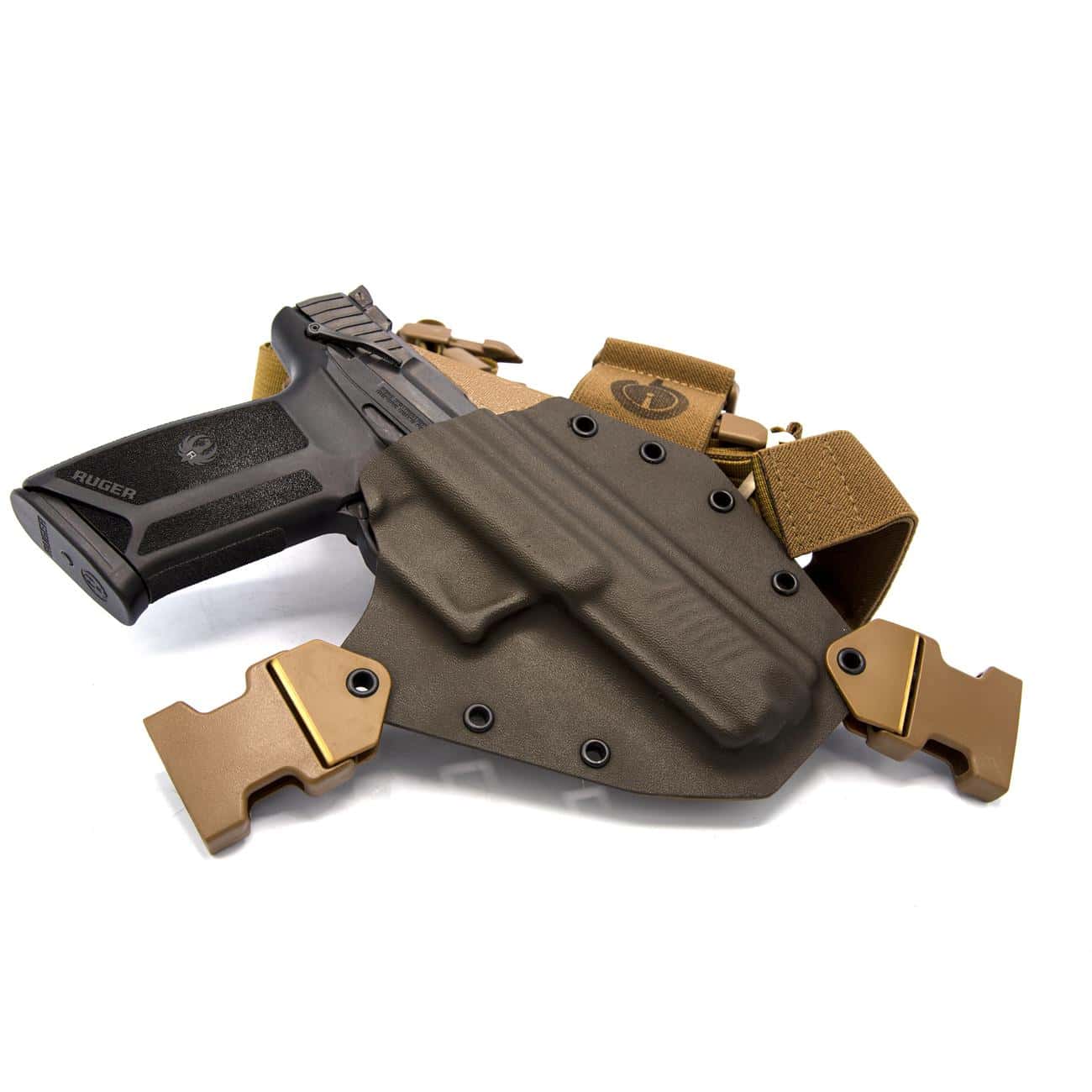 Ready to Ship Kenai Chest Holster for Ruger 57, MAS Grey/Coyote & RH