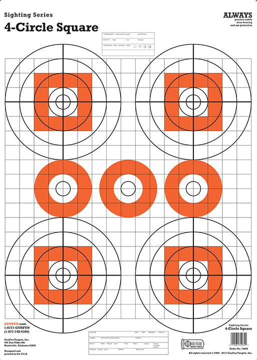 4 Circle Square (14060) GunFun Shooting Targets