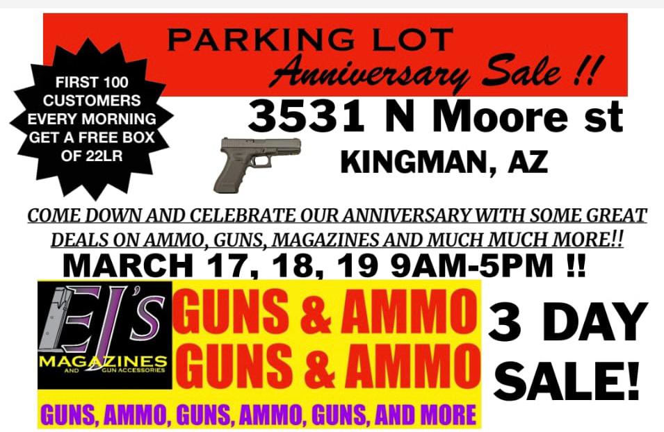 EJ’s Guns & Ammo Parking Lot Sale 2023