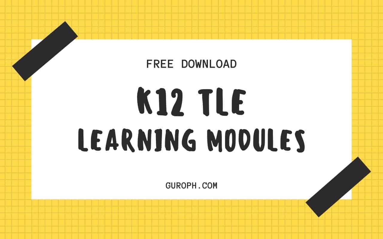 K12 Learning Modules in TLE Free Download