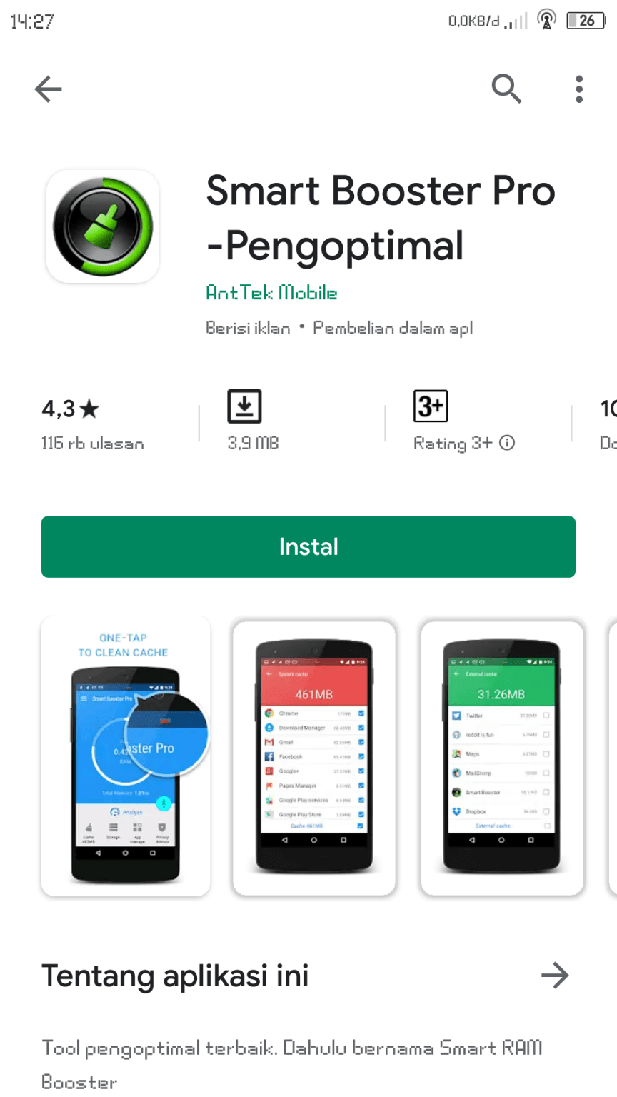 √ Cara Menambah RAM HPSmart Booster Pro, Clean Master