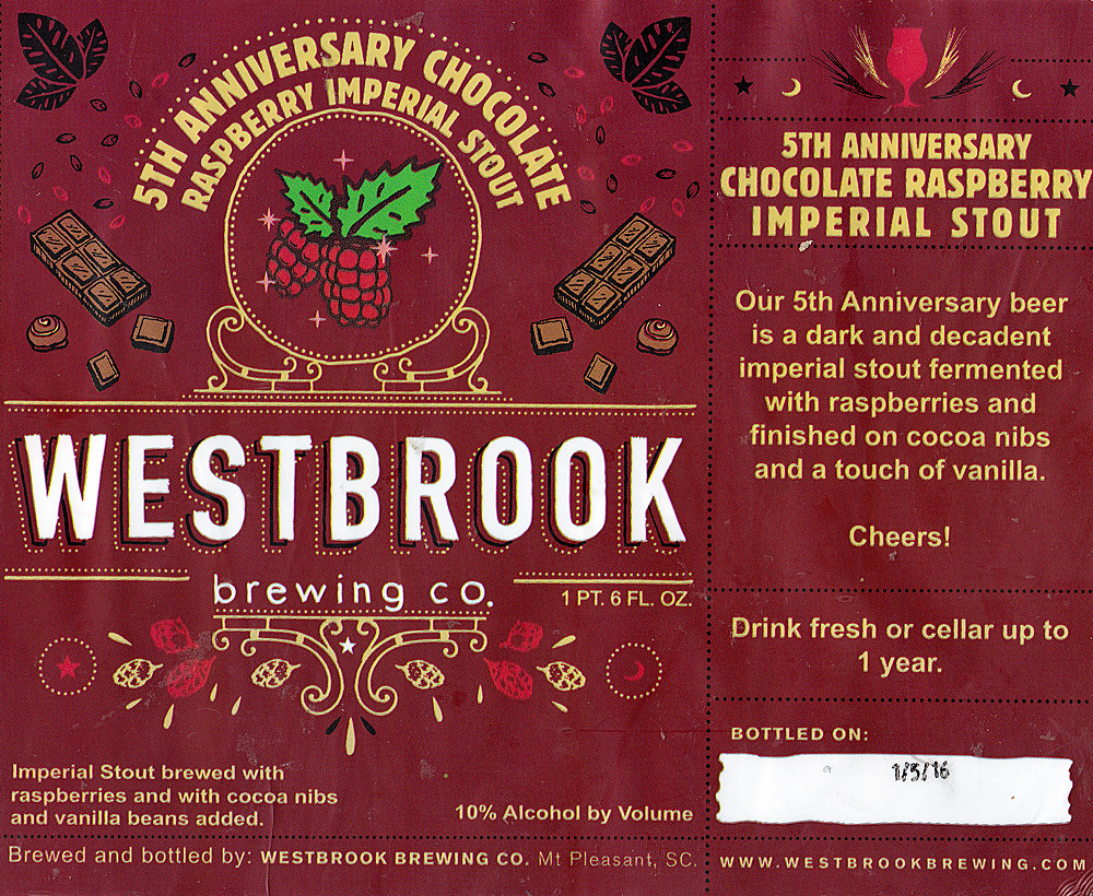 Westbrook 5th Anniversary Chocolate Raspberry Imperial Stout Beer Review
