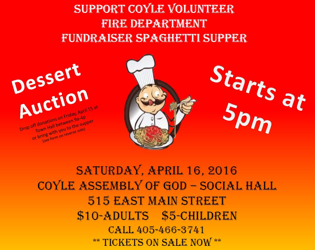 Spaghetti dinner to help raise money for Coyle Volunteer Fire Department Guthrie News Page