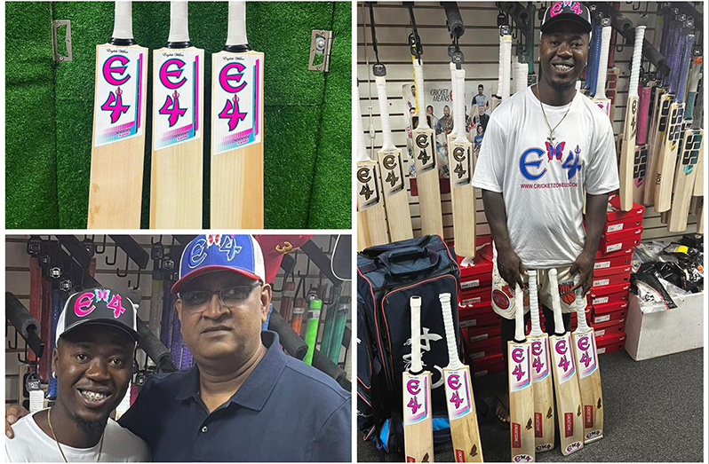 Sherfane Rutherford brandishing Cricket Zone USA’s E4 at CPL 2023