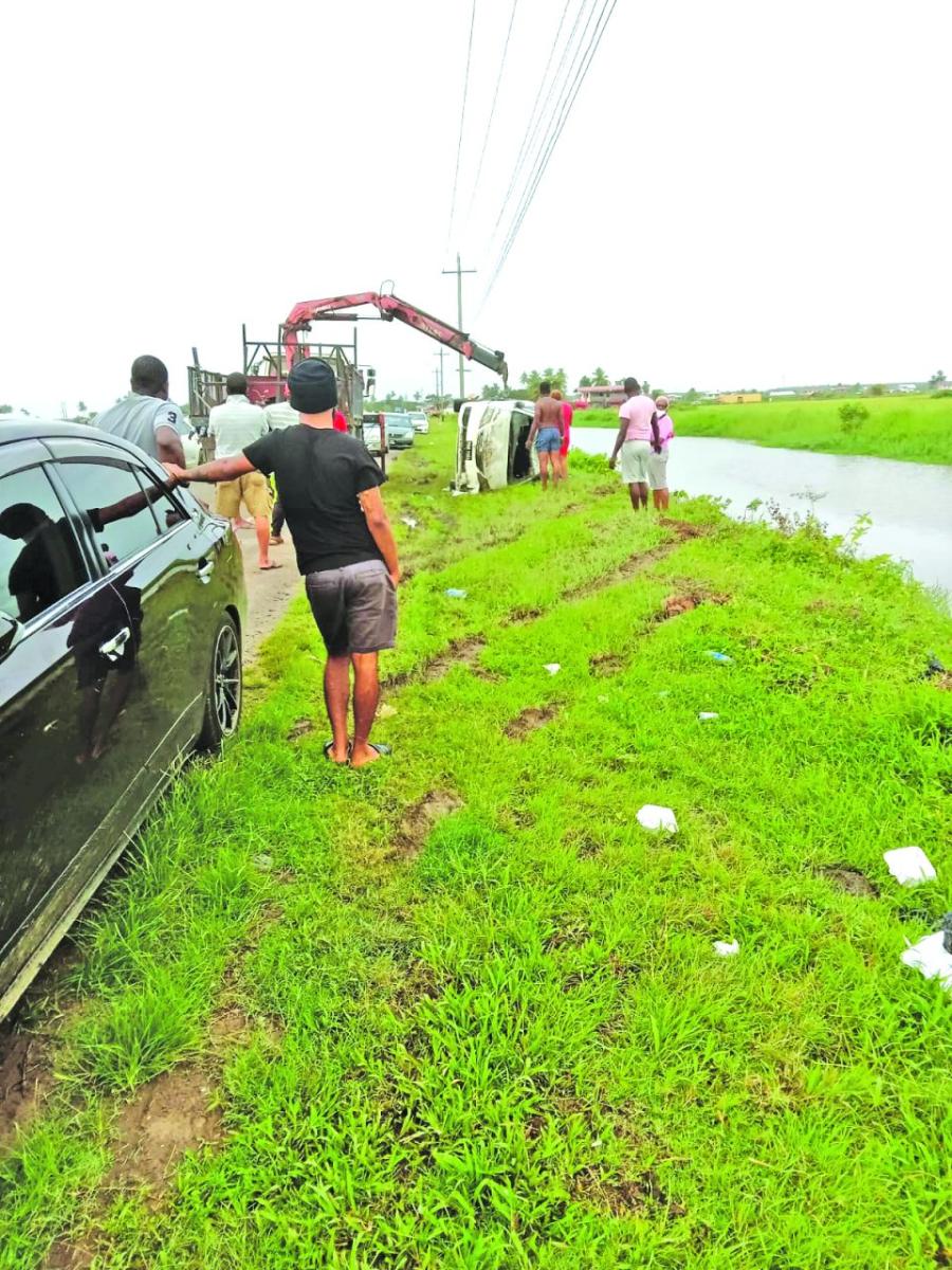 Taxi driver, friend killed after car submerges in Berbice canal