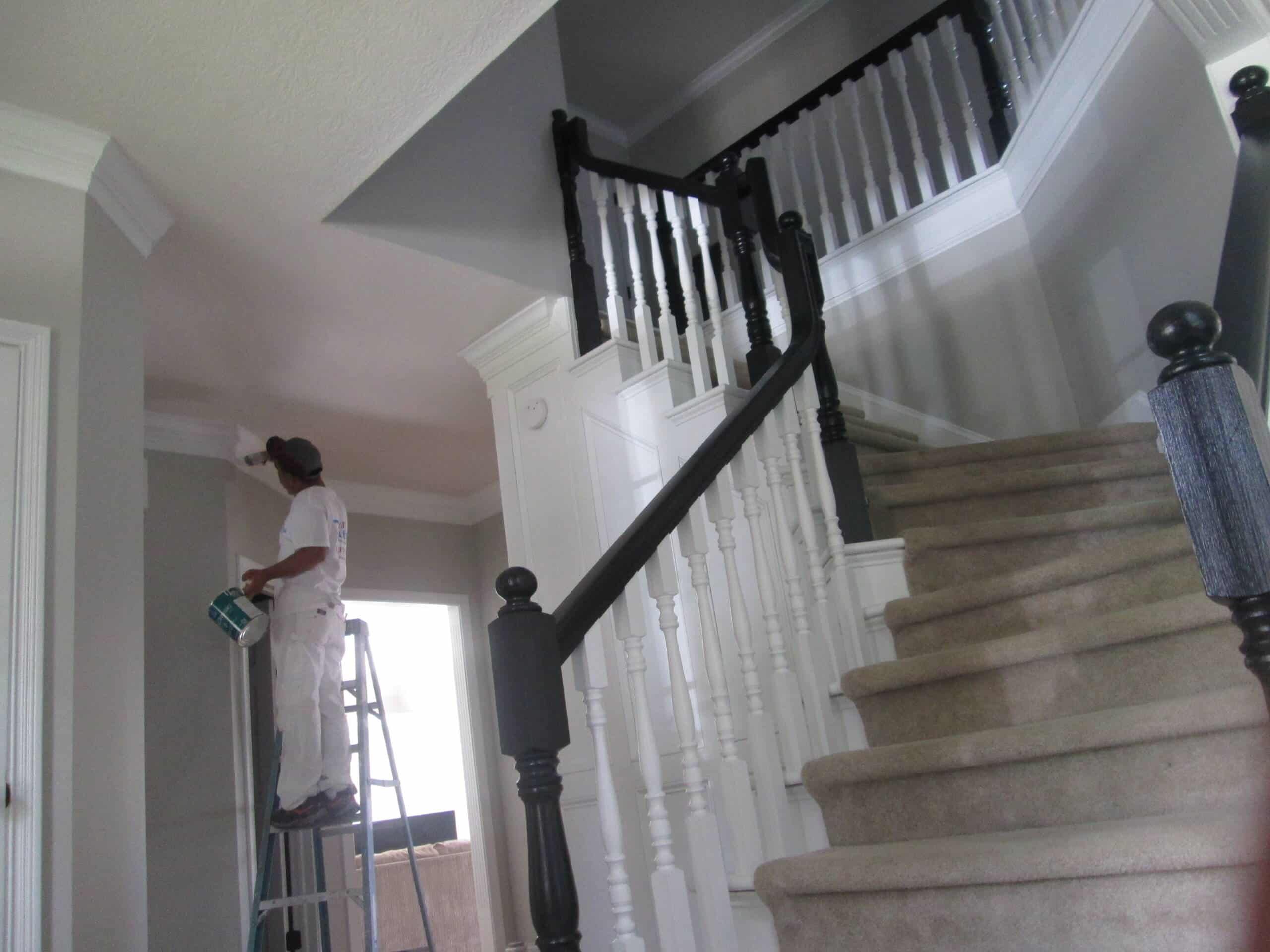 Stained to Painted Wood Trim Guy Painting