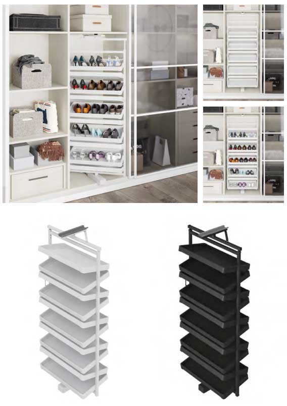 Turning Shoe Rack with Telescopic Rail GVS