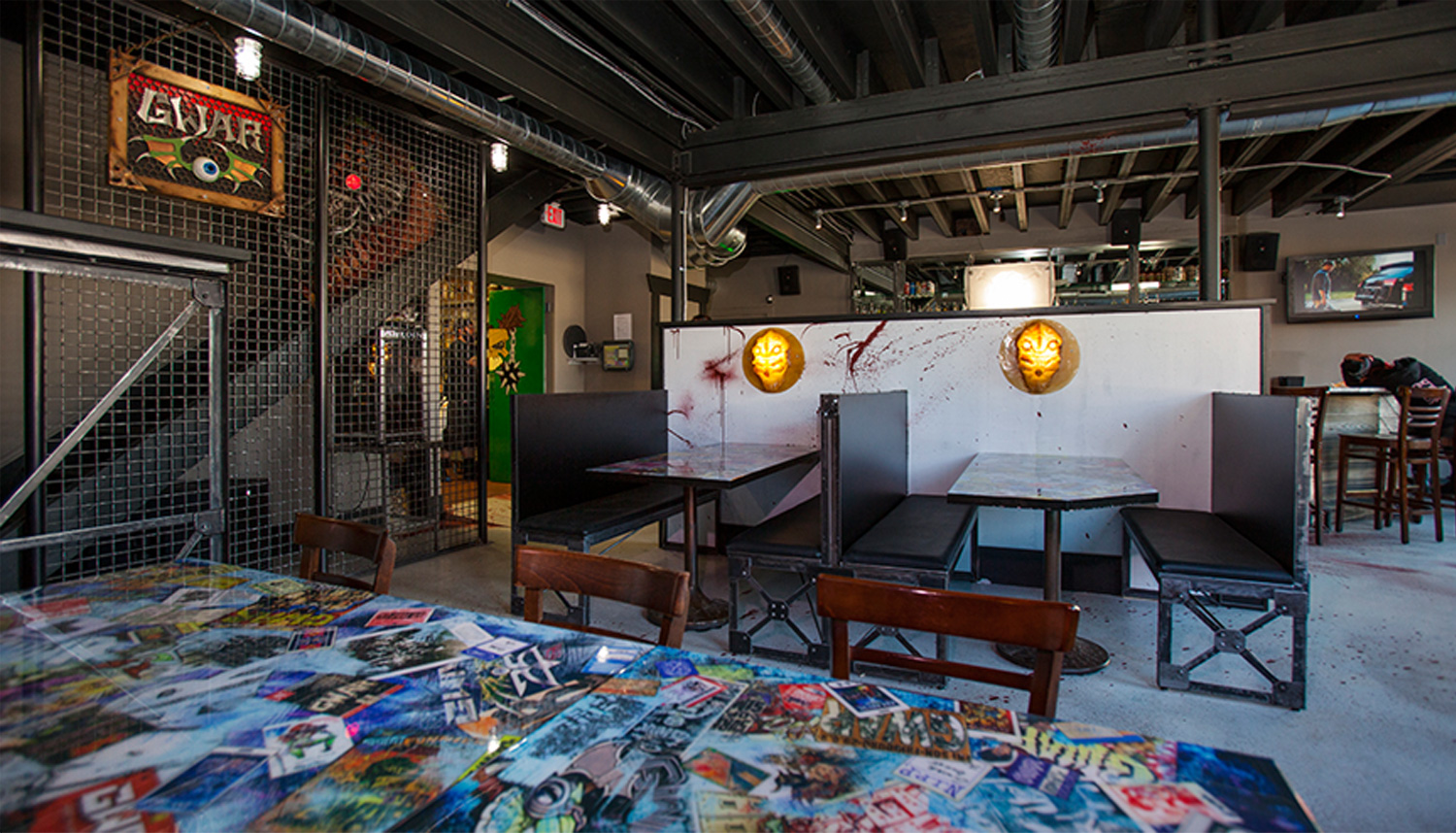 GWARbar Richmond Virginia Fake bloodsplattered Restaurant & Bar offering meat & vegan pub