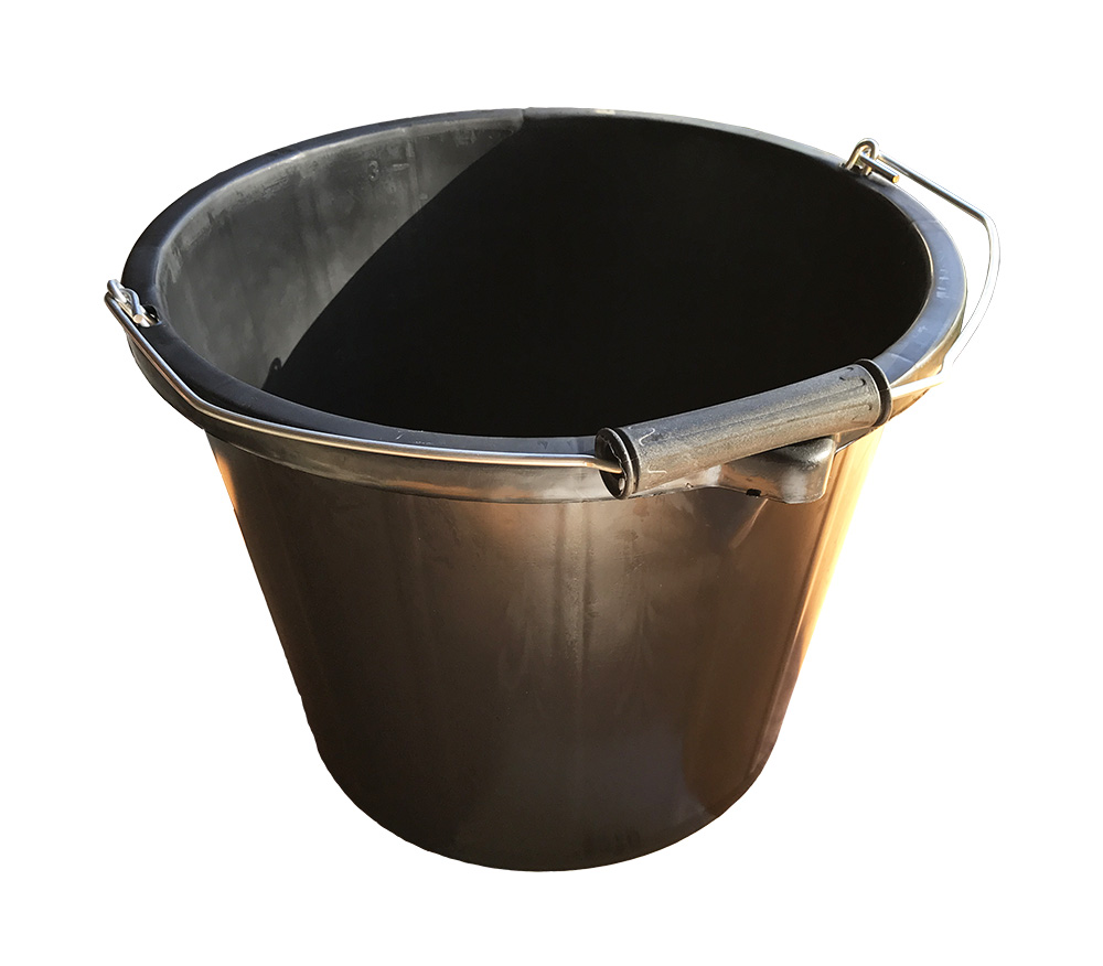 18020 Bucket HD 3 Gallon/15L c/w handle Black C10