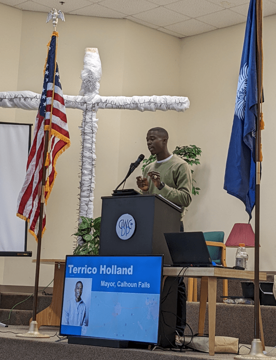 Breakfast Meeting Jan 2022 Terrico Holland, Mayor of Calhoun Falls