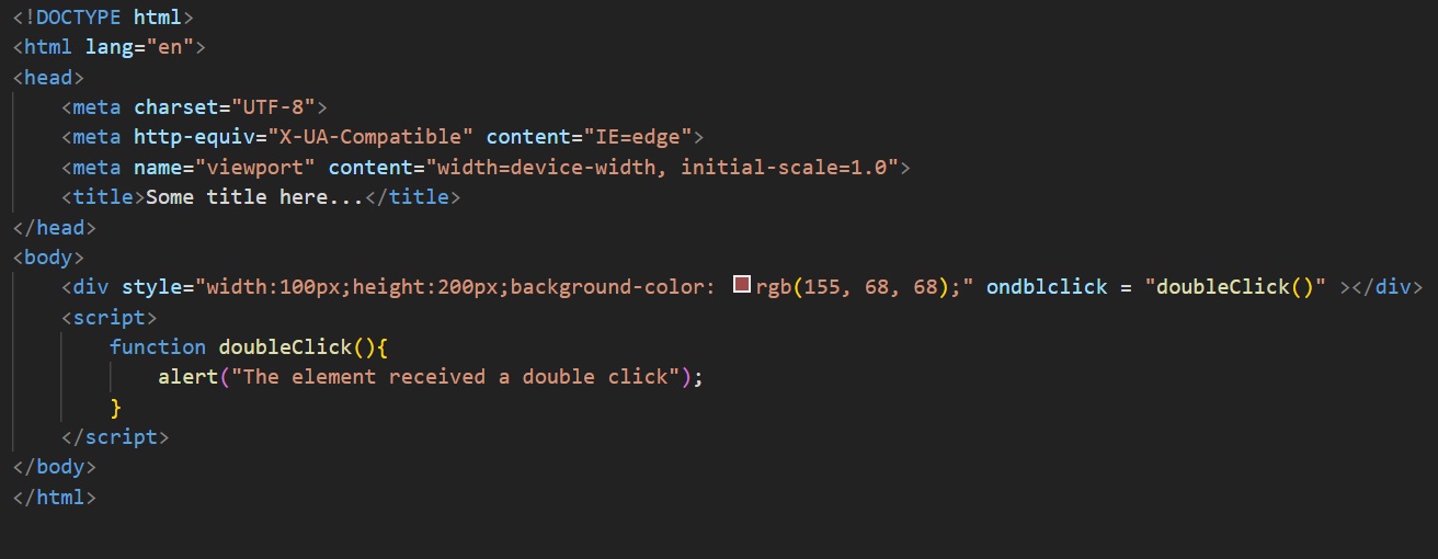 ondblclick event in javascript