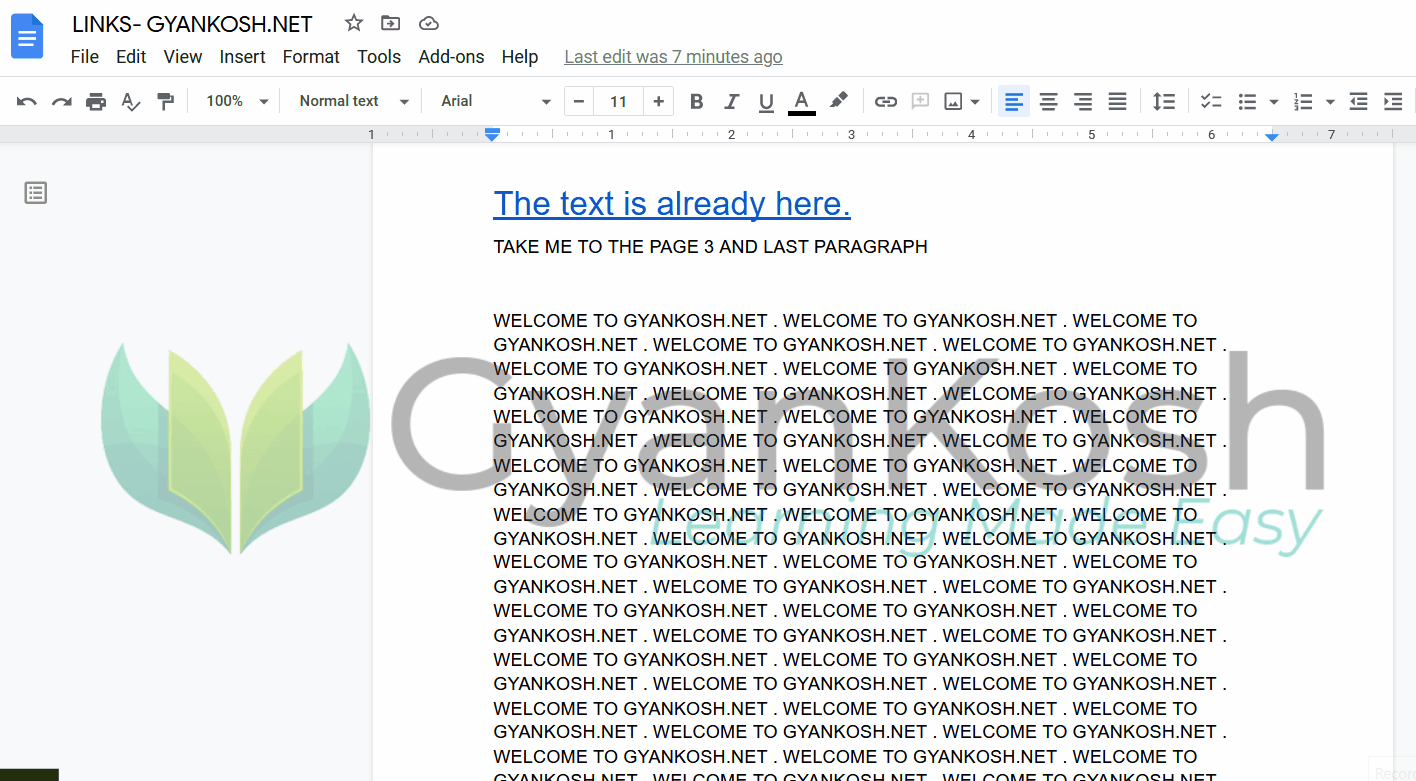 How to create and use LINKS in GOOGLE DOCS ? with Examples