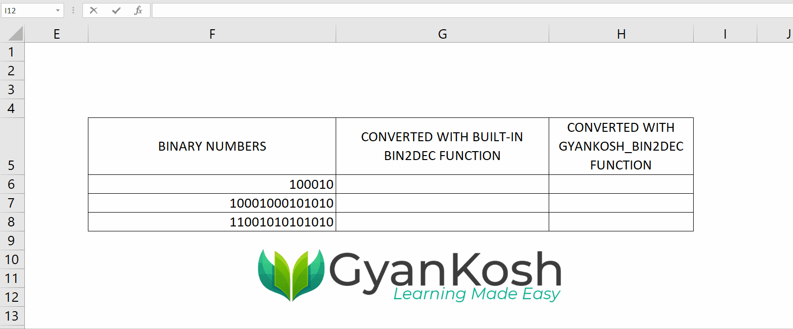 Convert a 16 BIT Binary Number to Decimal Number in Excel with Addin