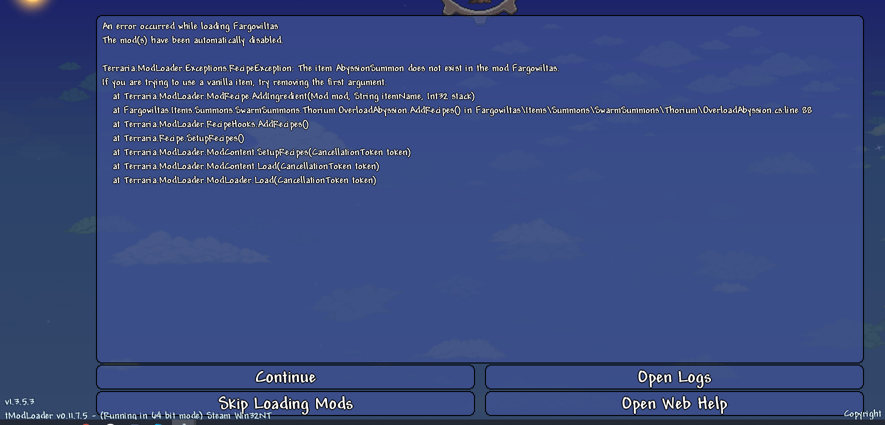 【mod推荐】Fargo's Mod——传闻中比灾厄体验还要.