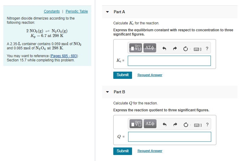 Solved Constants Periodic Table Part A Nitrogen dioxide