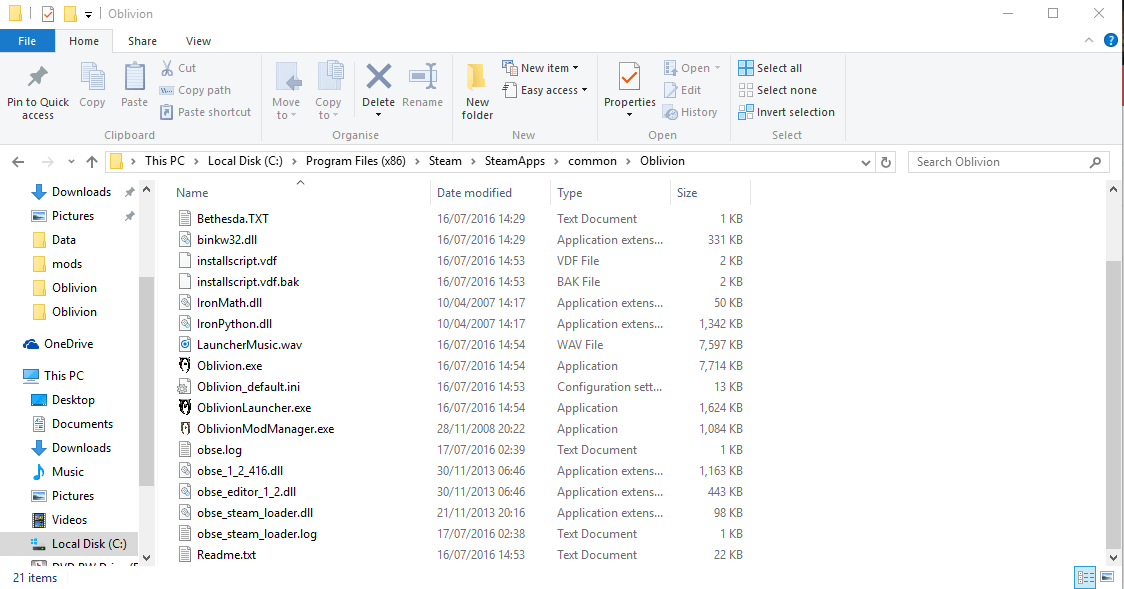 Cant Get Obse Running (Steam Version Oblivion) - Oblivion Technical Support - Loverslab
