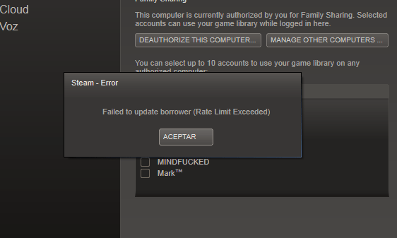 [Problema] Failed to update borrower (rate limit exceeded) Taringa!