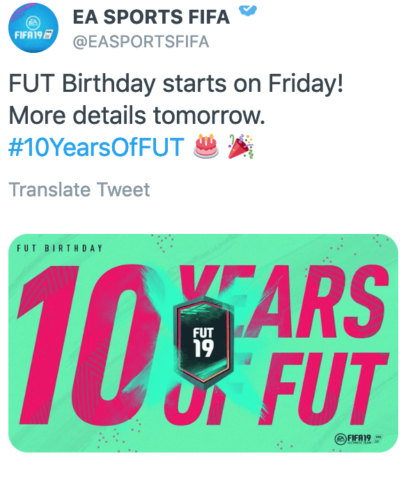 Fut birthday starts friday, information inside! — FIFA Forums