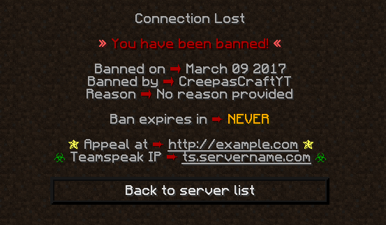 Litebans messages.yml Custom messages [HQ] Minecraft Market