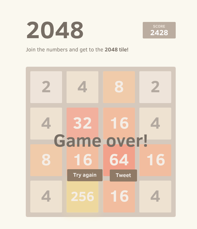 2048 (Tile game) Gaming Canucks Community