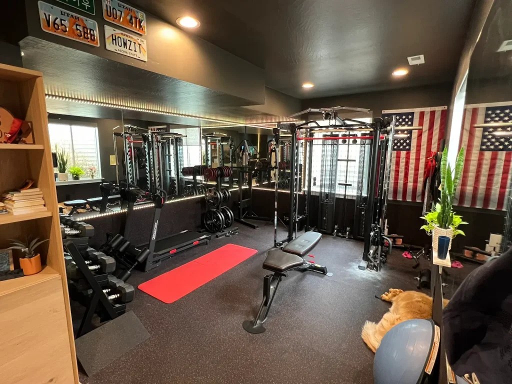 Home Gym Office Combo Idea Mike's 14,000 Dream Basement