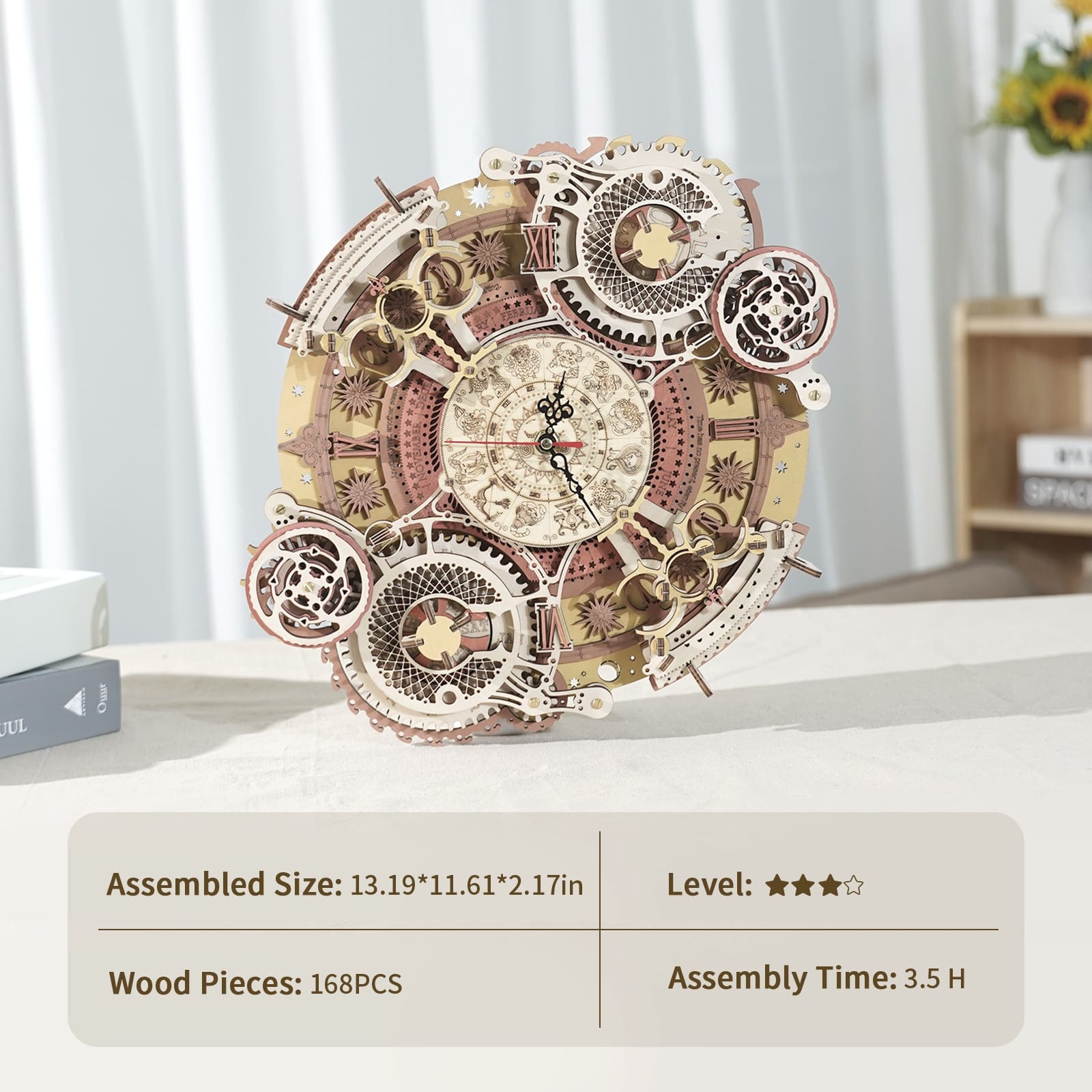 Zodiac Wall Clock 3d Wooden Puzzle Kit Toys GYOBY TOYS