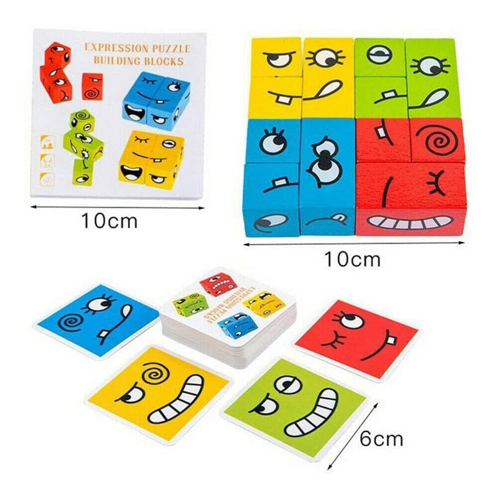 Wooden Expression Puzzles Shape Toy for Kids GYOBY TOYS