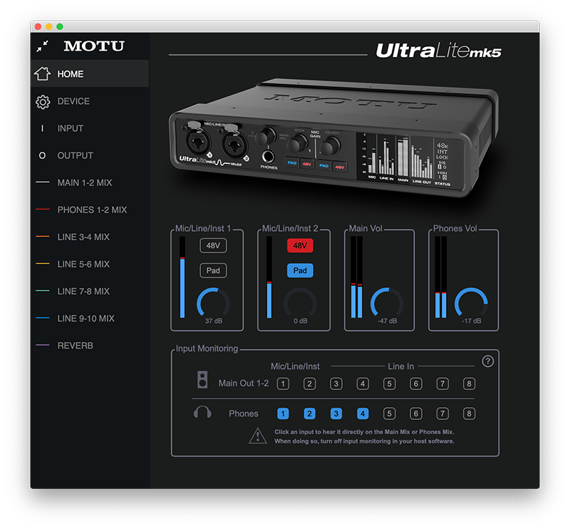 MOTU UltraLite mk5 卓越した音質と柔軟な入出力を備えた第5世代のUltraLiteインターフェイス ニュースリリース