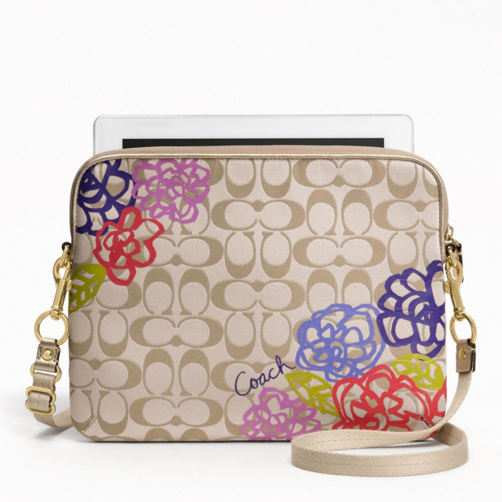 COACH NWT DAISY APPLIQUE CROSSBODY TABLET CASE SLEEVE BAG PURSE 63818