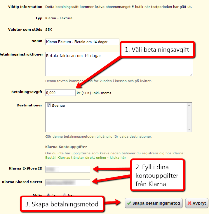 Betalning med Klarna Hemsida24