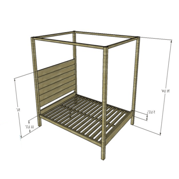 DIY Queen Bed Frame Plans Tutorial H2OBungalow