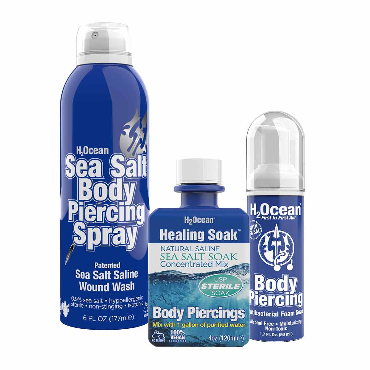 Sea Salt Body Piercing Aftercare Kit H2Ocean