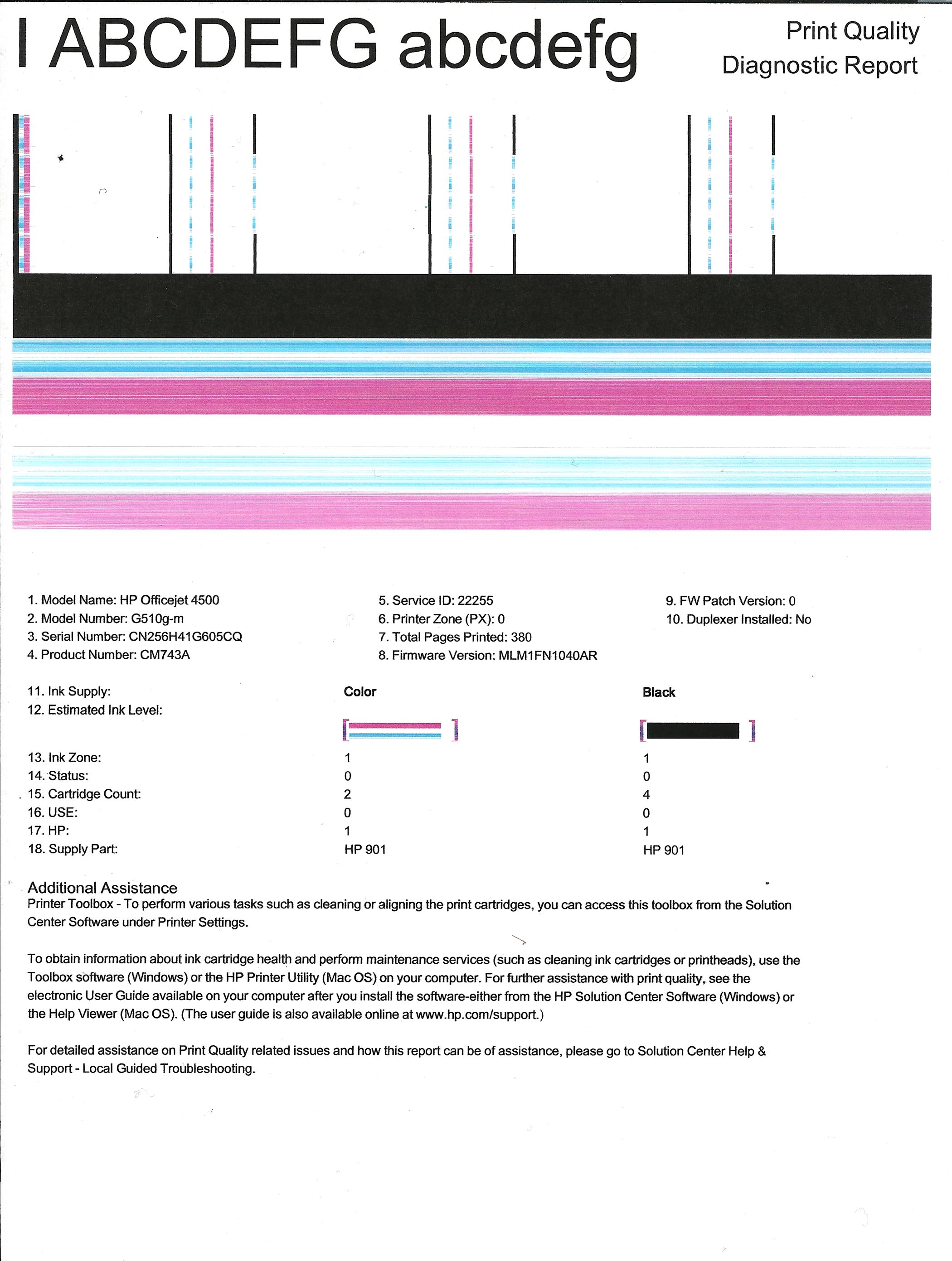 Printer Only Prints In Blue, Pink, and Purple HP Support Community