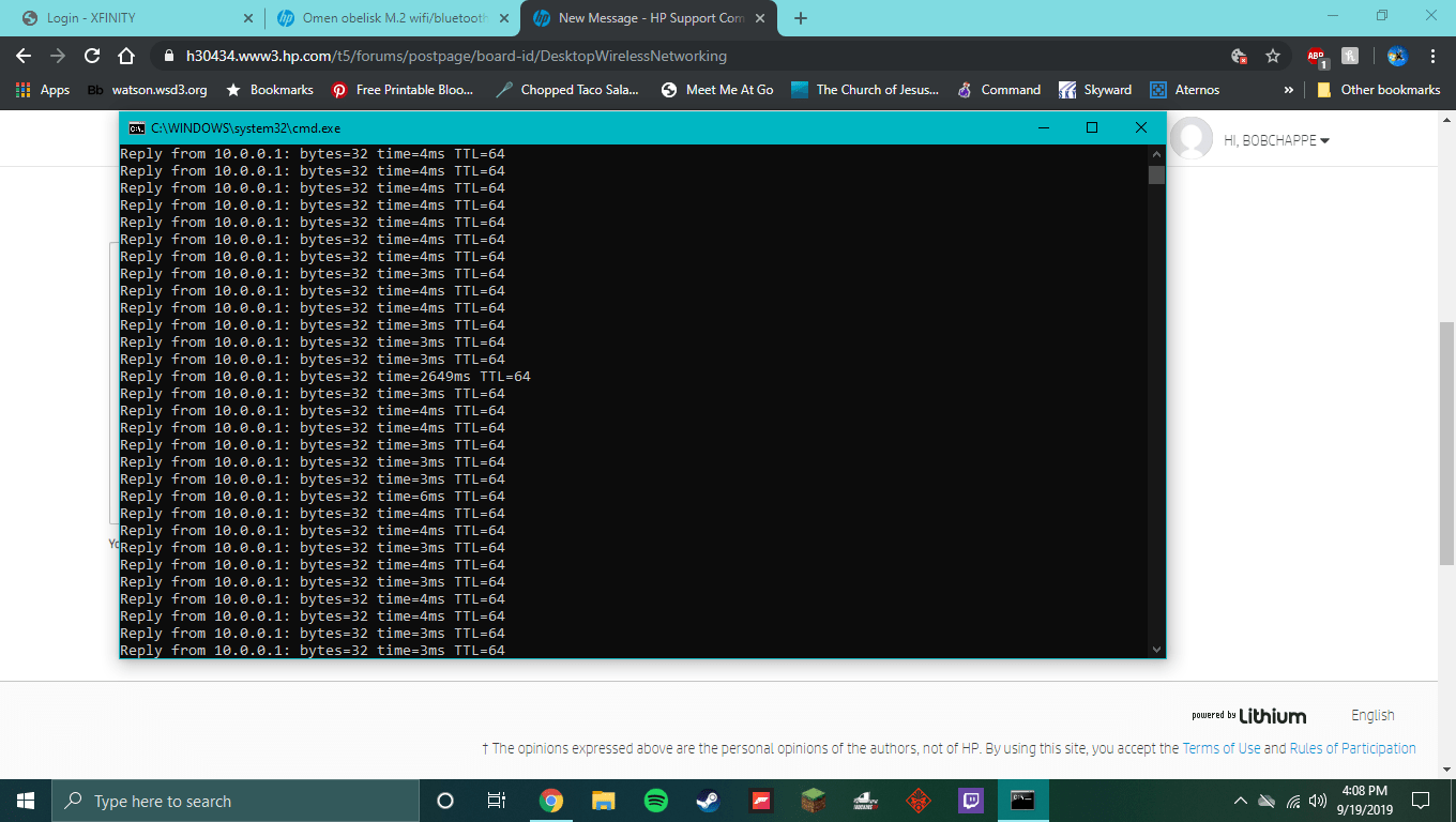 Ping spiking really high at random intervals HP Support Community