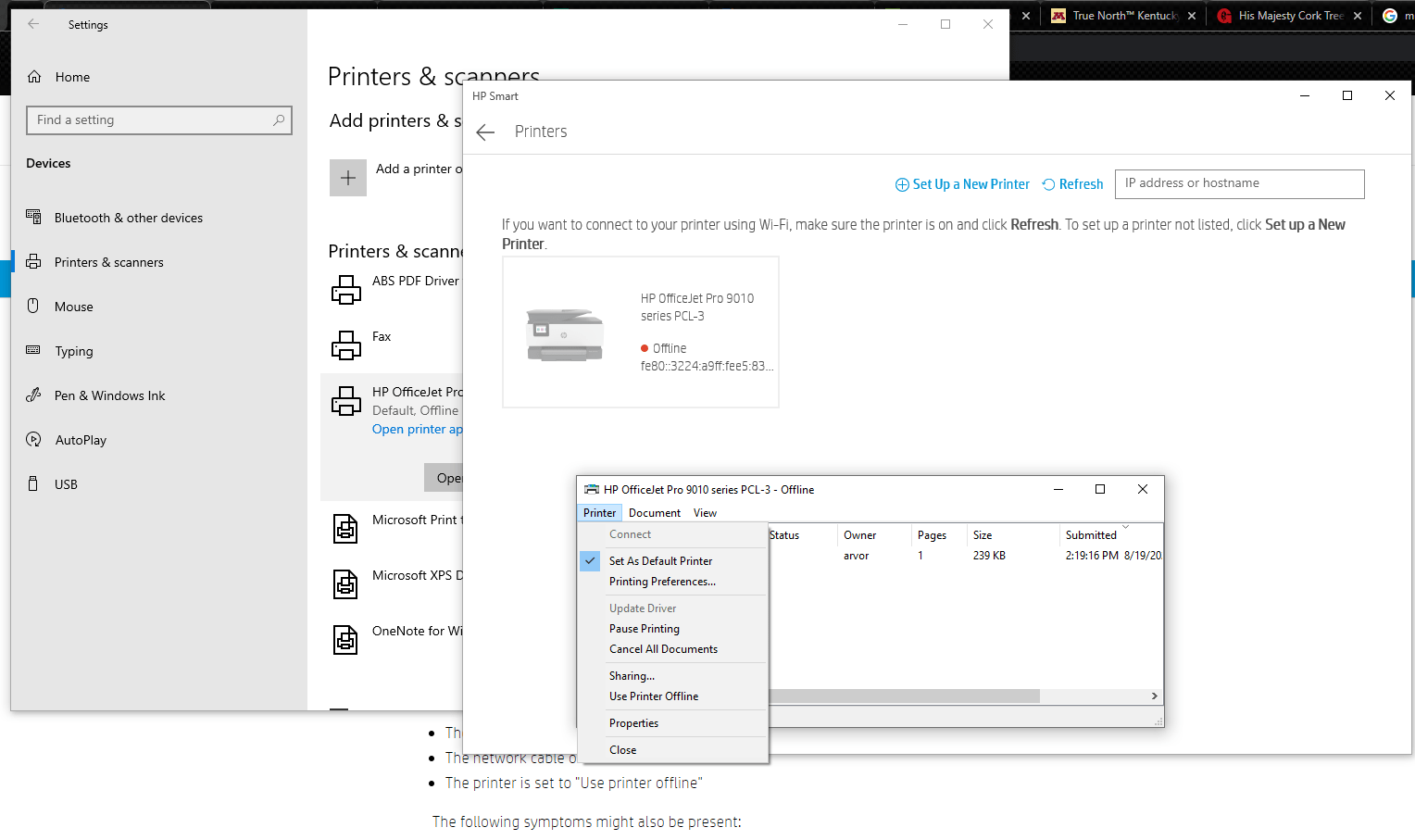 HP Smart and Windows 10 not recognizing printer 9100 HP Support