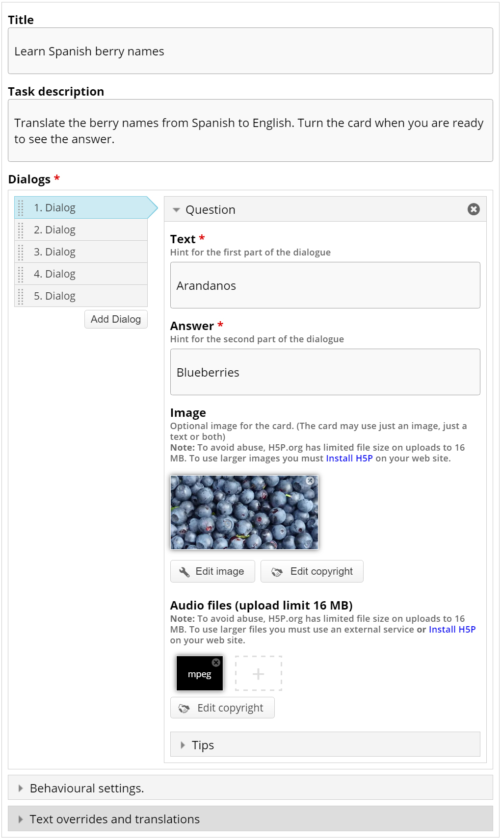 Dialog Cards Tutorial H5P