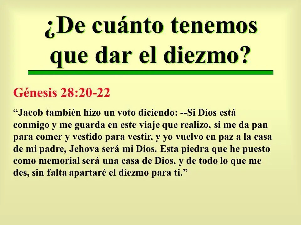 que es el diezmo segun la biblia y quienes deben darlos