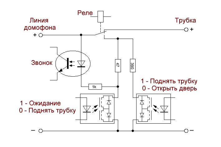 Трубка домофона ткп 05м схема