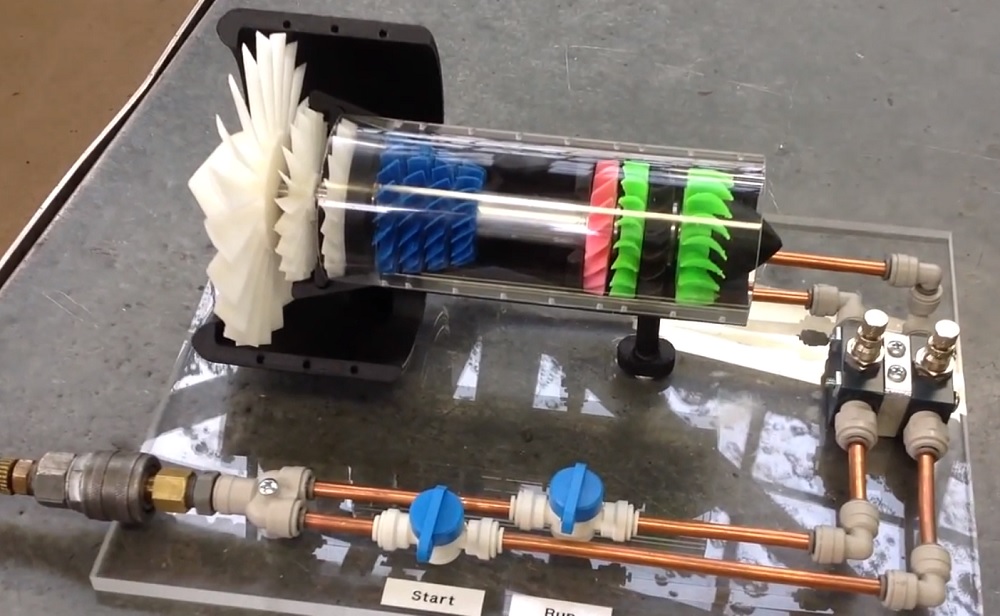 3D Printed Cutaway Jet Engine Sounds Great | Hackaday