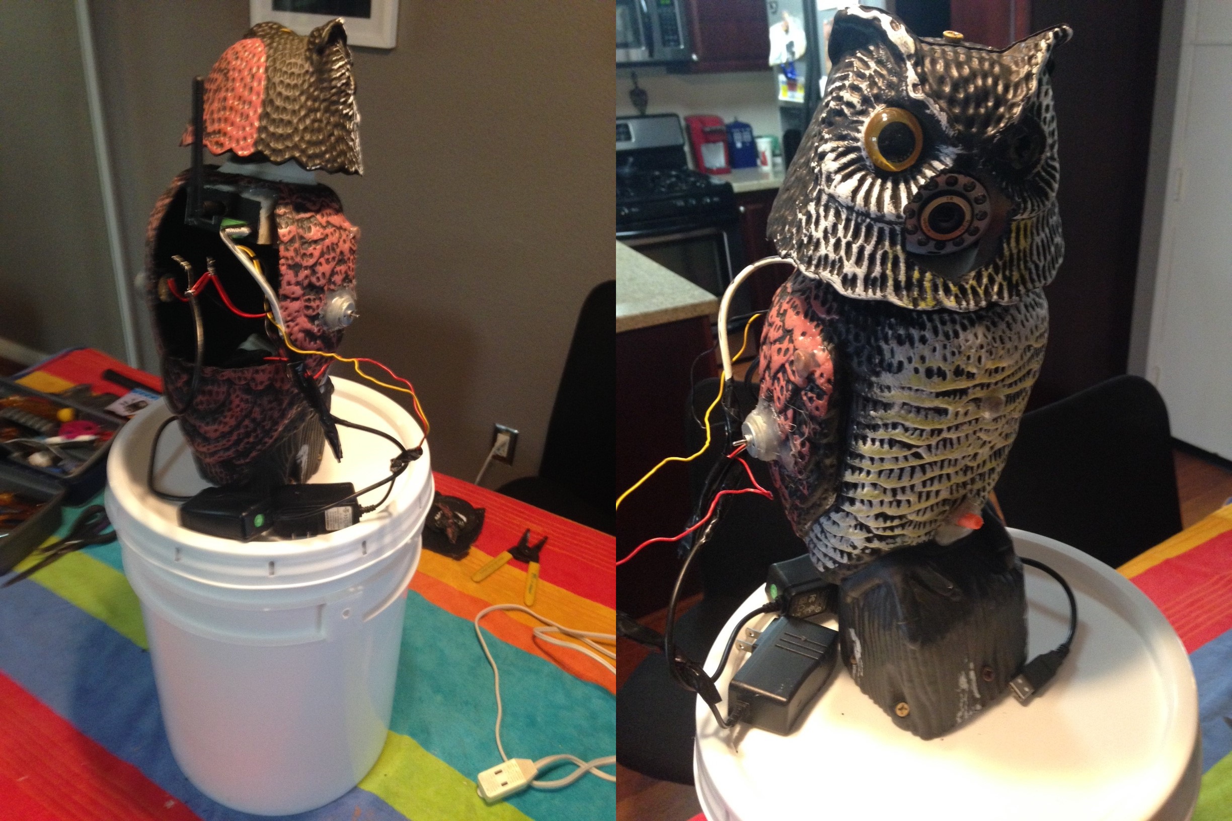 Robotic Owl Scares Squirrels Out Of Their Skin Hackaday