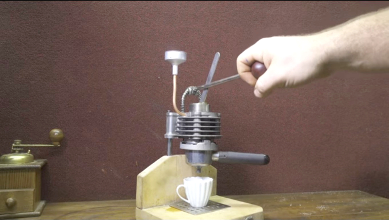 Espresso Machine From Motorbike Engine Parts Hackaday