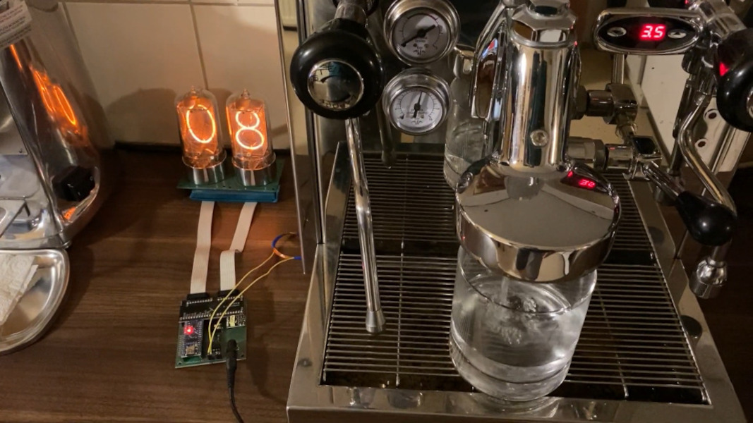 Nixie Shot Timer Adds Useful Elegance To Espresso Machine Hackaday