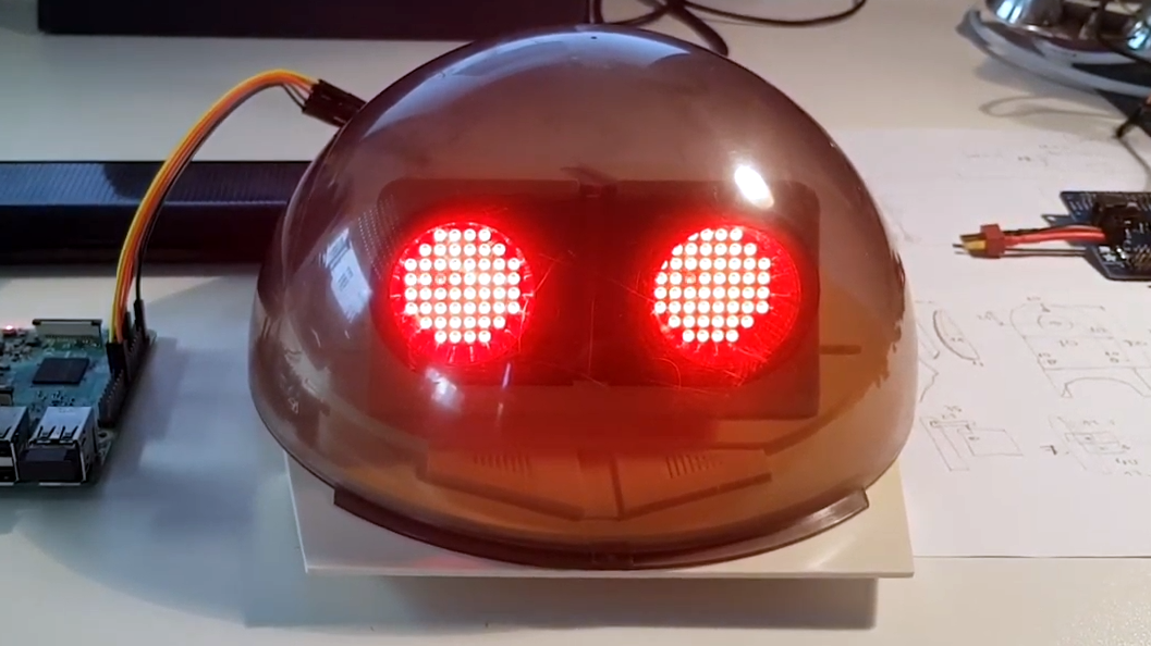 Omnibot From The 80s Gets LED Matrix Eyes, Camera Hackaday